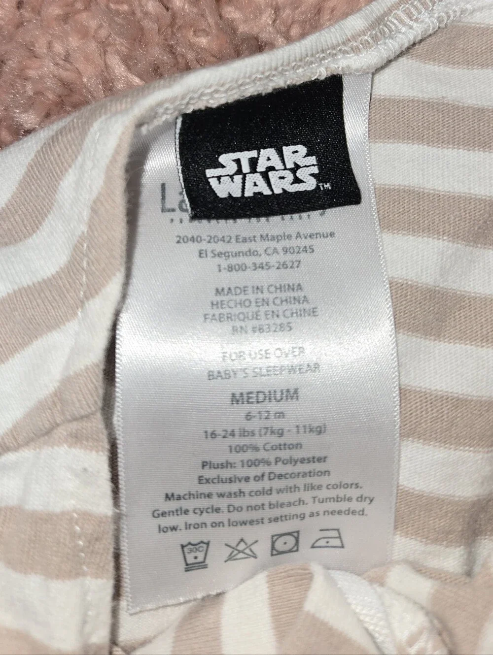Star Wars 6-12m Sleep Sack And 12m T-shirt